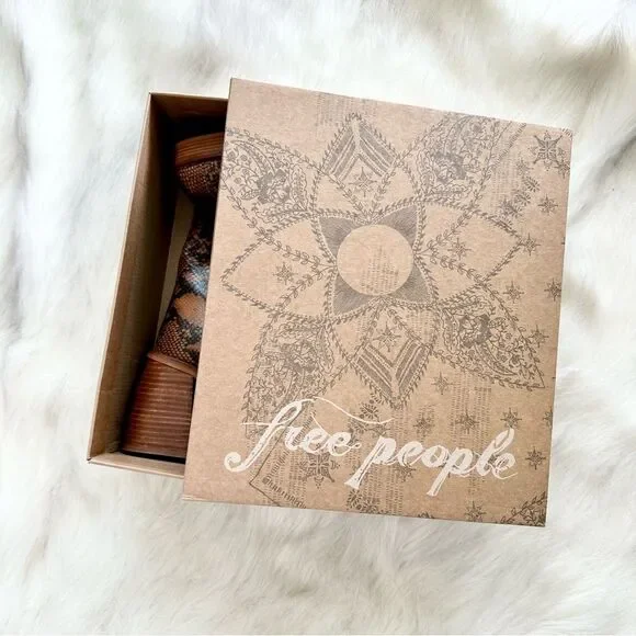 NIB Free People Ruby Platform Ankle Boots in Brown Snake Size 40 (9.5) - Picture 8 of 9